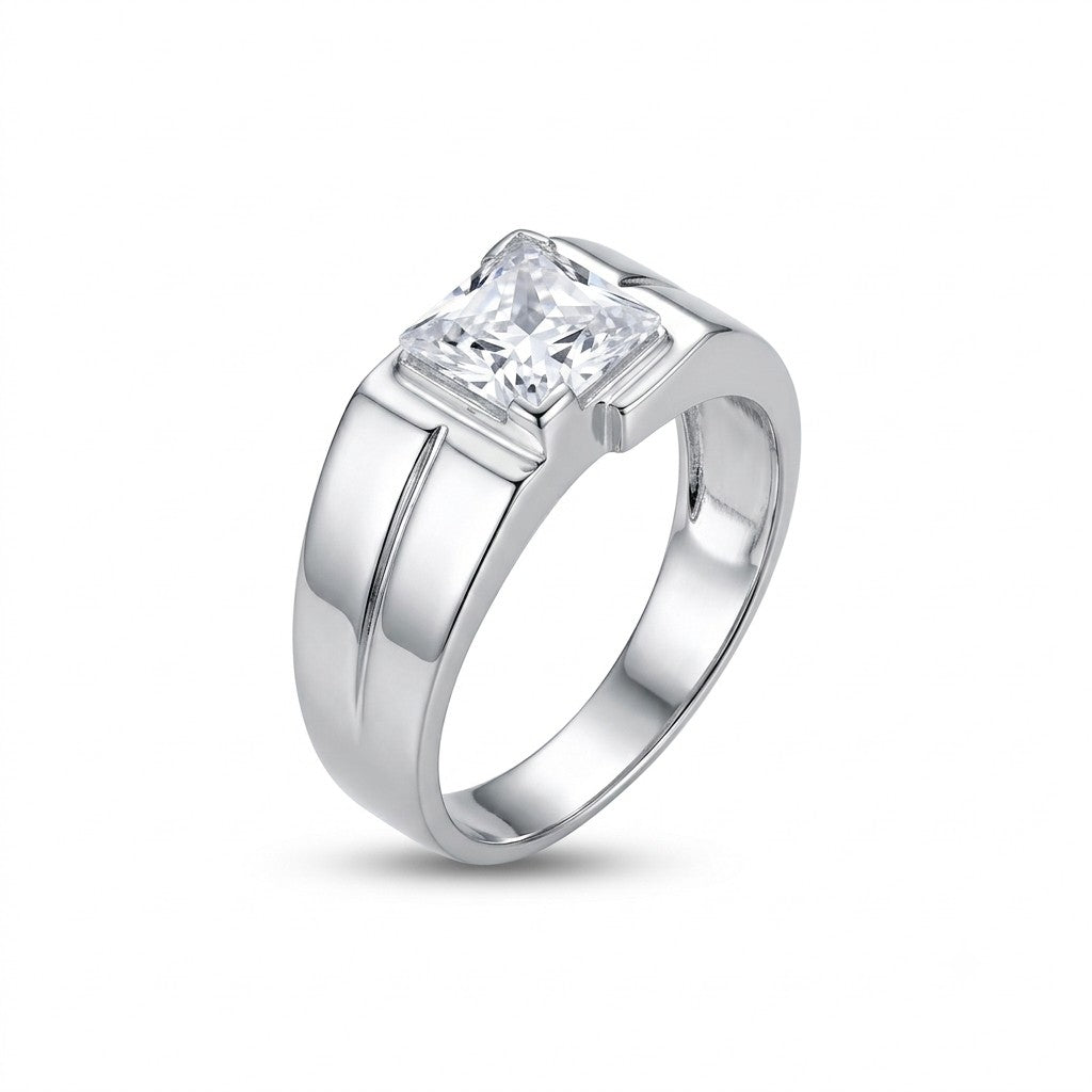 Silver Brushed Band Ring