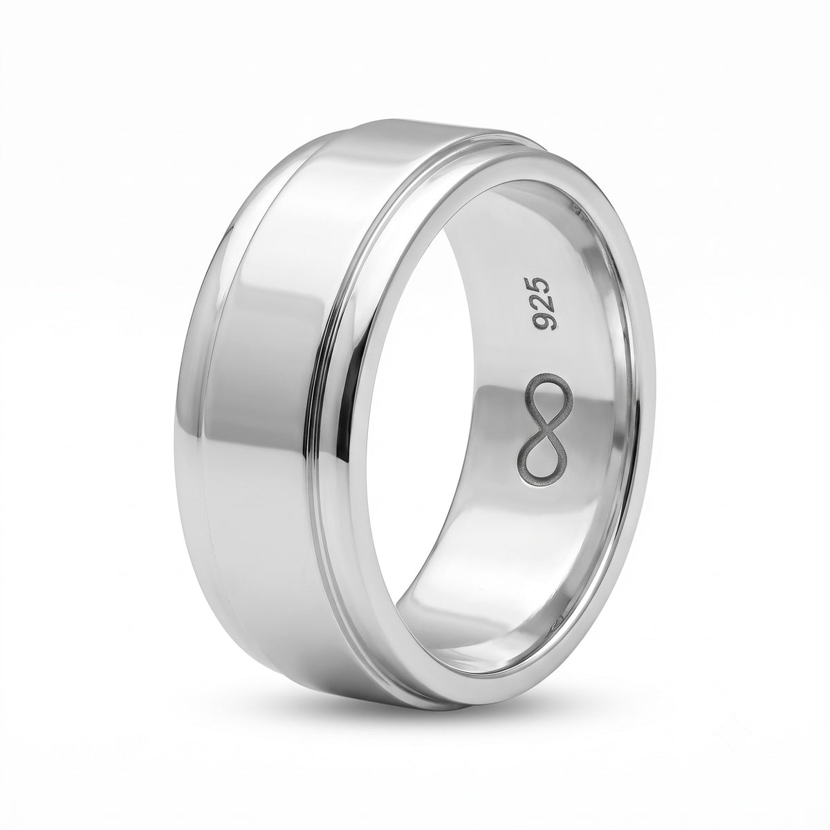 Silver Grooved Band Ring