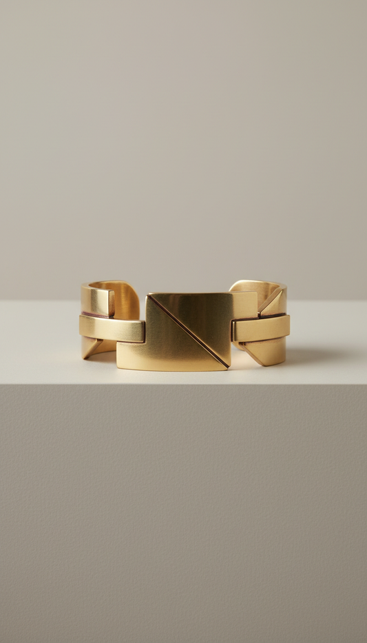 Geometric Brass Cuff Bracelet