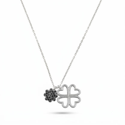 Silver Dual Clover Necklace
