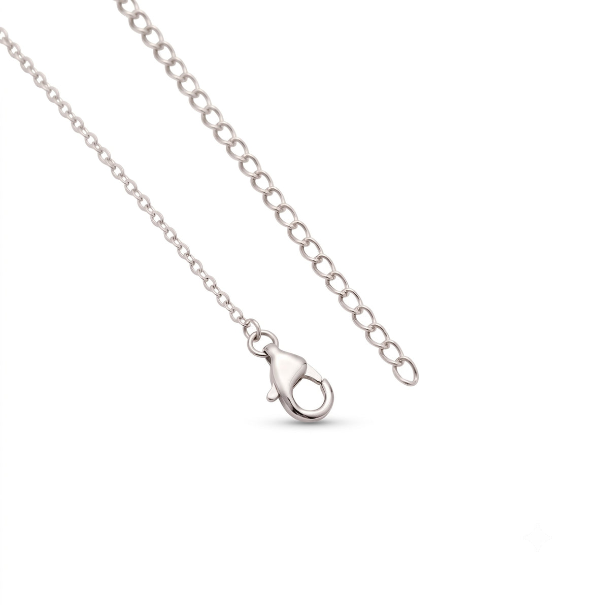 Silver Two-Tone Chevron Drop Necklace