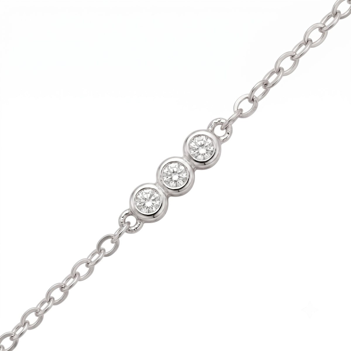 Silver Floral Lariat Necklace