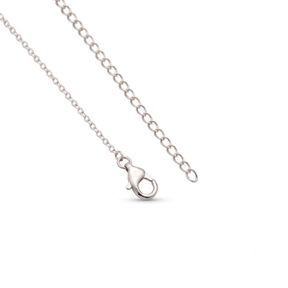 Silver Floral Lariat Necklace