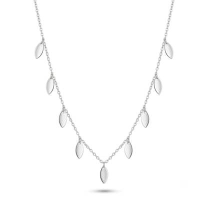 Silver Leaf Drop Necklace