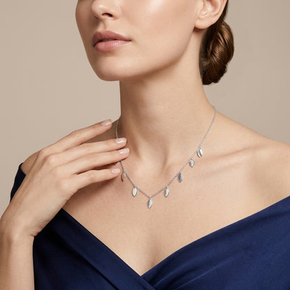 Silver Leaf Drop Necklace