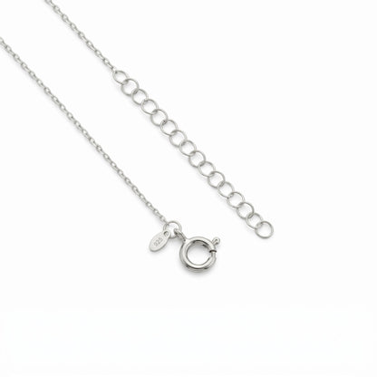 Silver Pave Clover Necklace