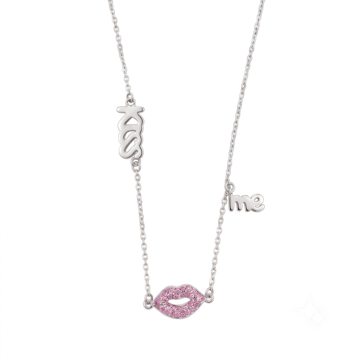Silver Kiss Me Necklace