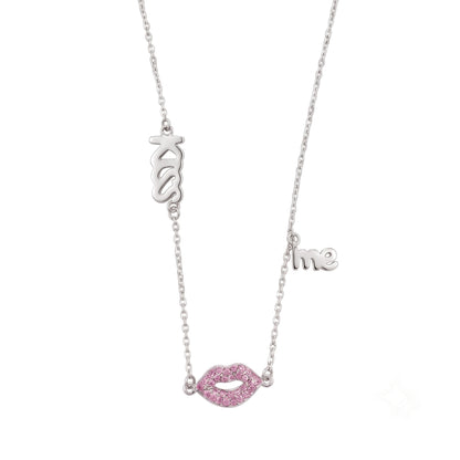 Silver Kiss Me Necklace