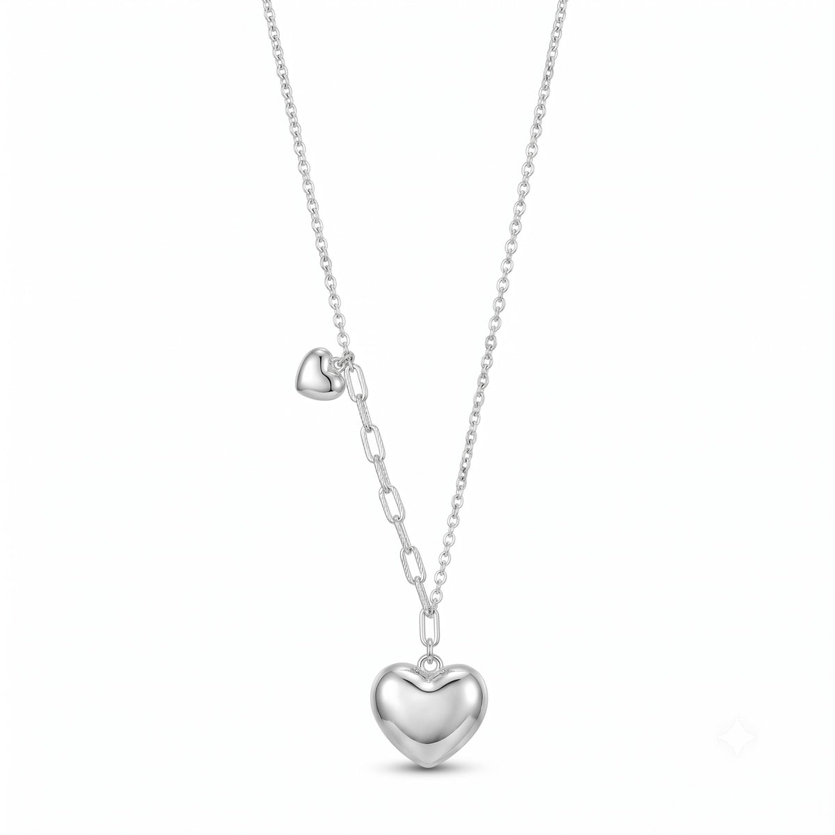 Silver Dual Heart Necklace