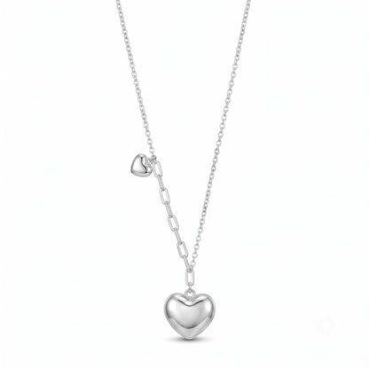 Silver Dual Heart Necklace