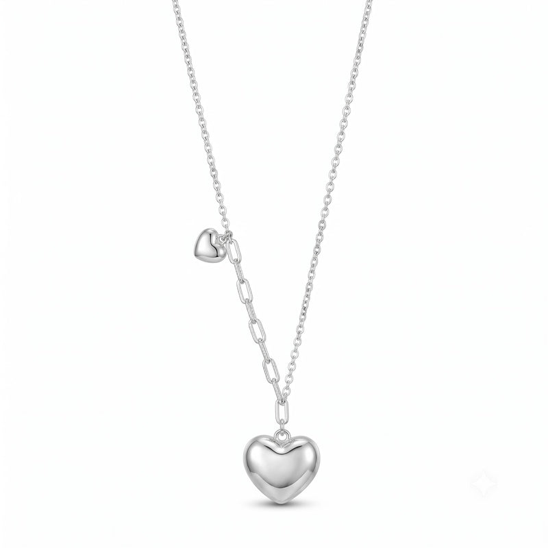 Silver Dual Heart Necklace