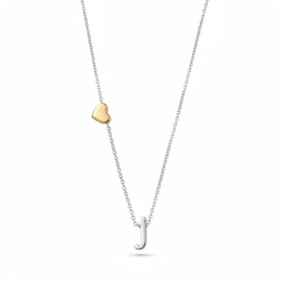 Silver Initial Heart Necklace