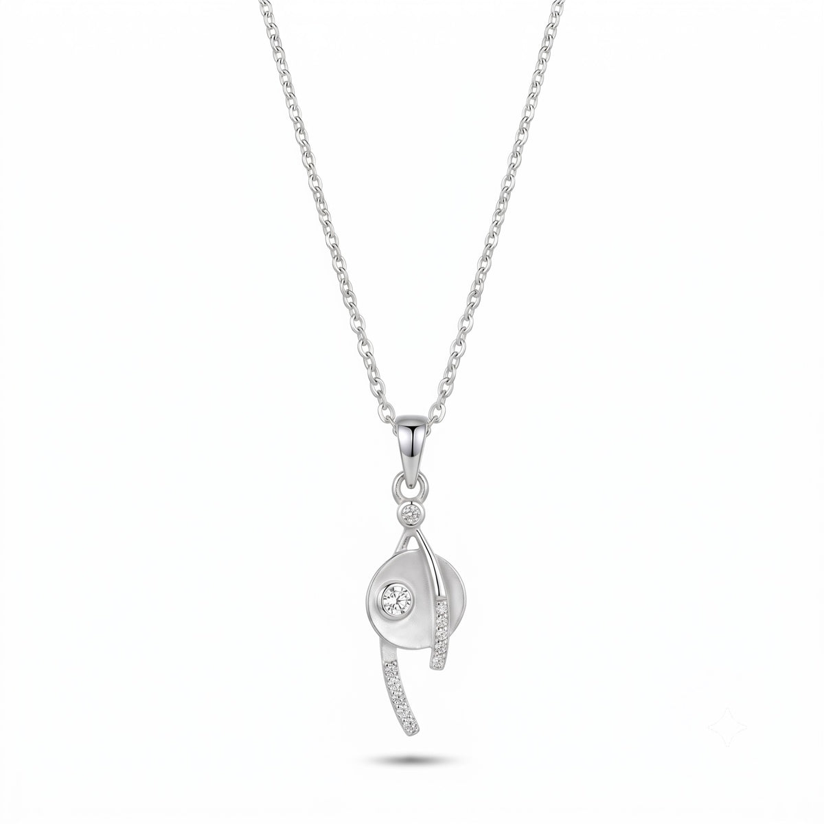 Silver Modern Orbit Necklace