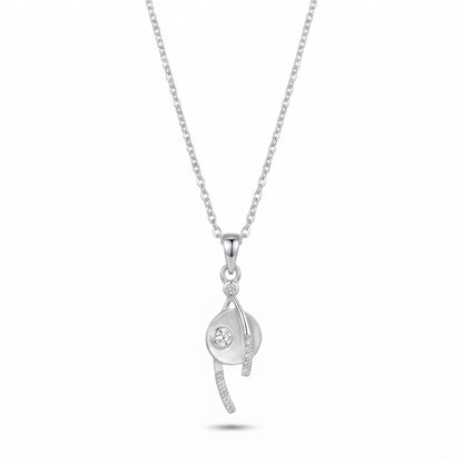 Silver Modern Orbit Necklace