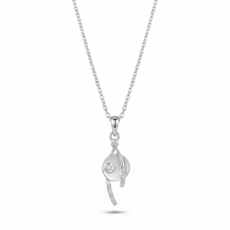 Silver Modern Orbit Necklace
