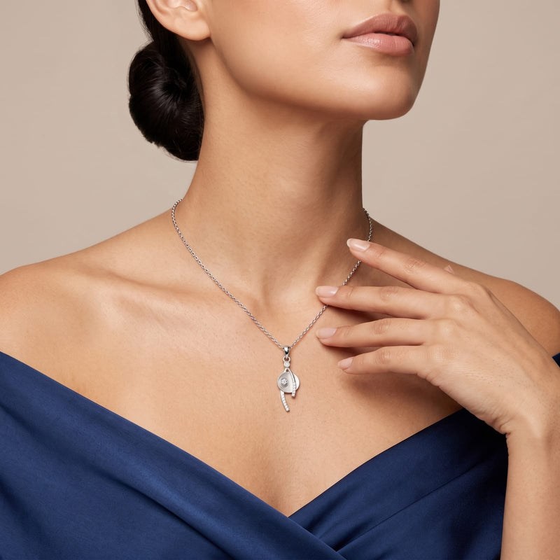 Silver Modern Orbit Necklace