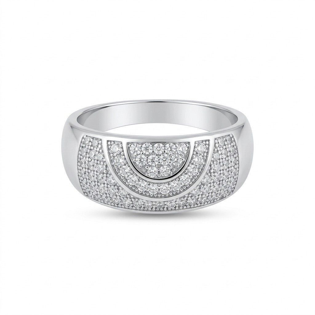 Silver Bonded Hands Ring