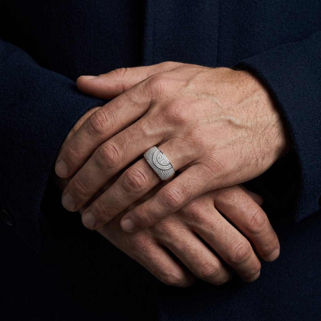 Silver Bonded Hands Ring
