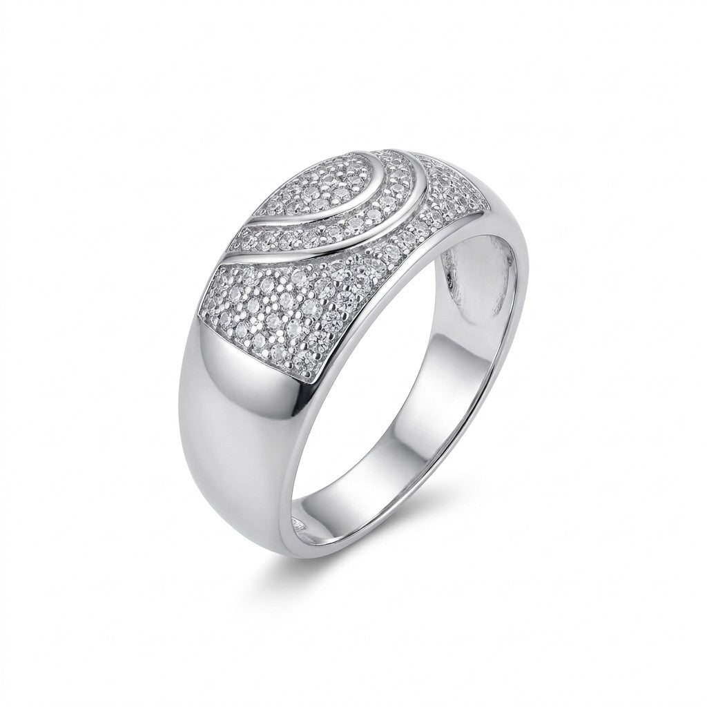 Silver Bonded Hands Ring