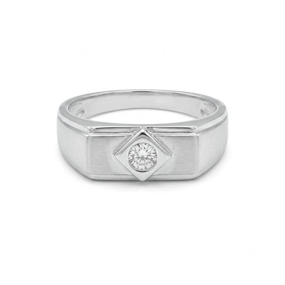 Silver Geometric Signet Ring