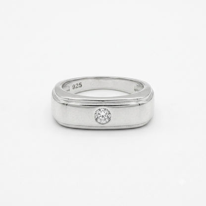 Silver Cushion Solitaire Ring