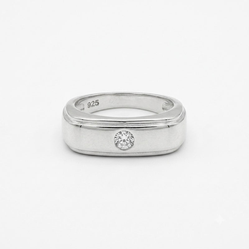 Silver Cushion Solitaire Ring