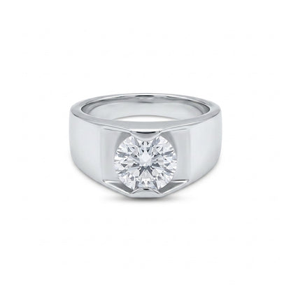 Silver Angular Flush Set Ring