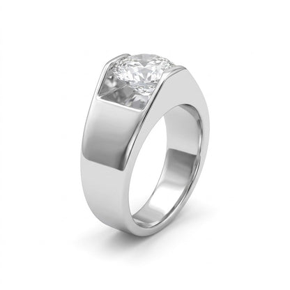 Silver Angular Flush Set Ring