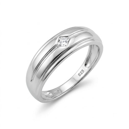 Silver Textured Signet Ring