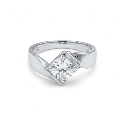 Silver Princess Cut Ring