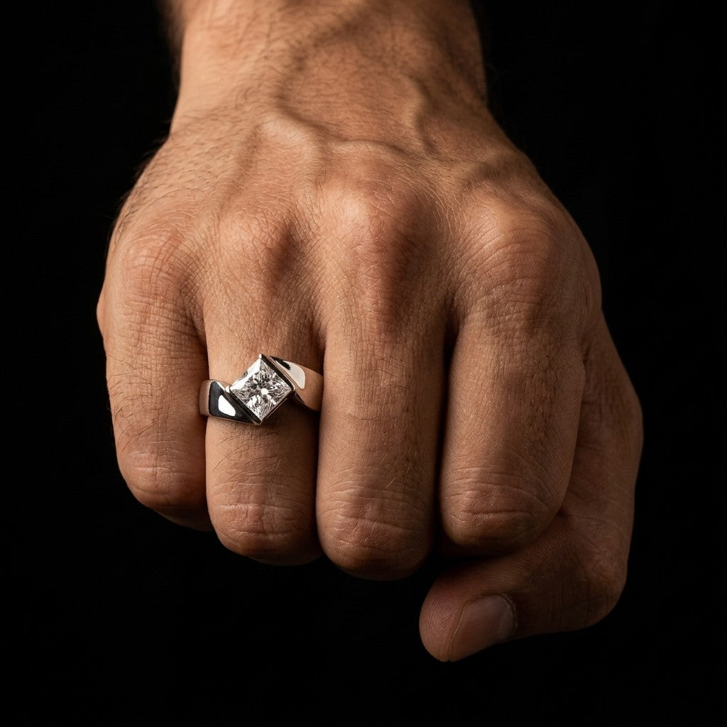 Silver Princess Cut Ring