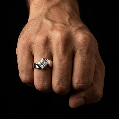Silver Princess Cut Ring
