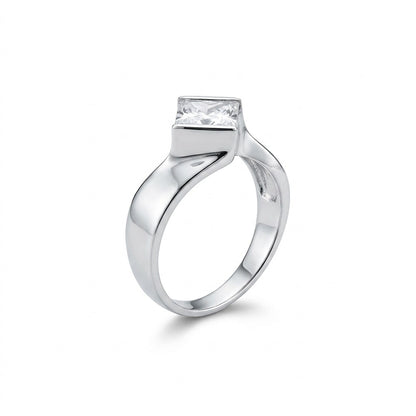 Silver Princess Cut Ring