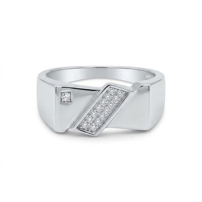 Silver Geometric Interweave Ring