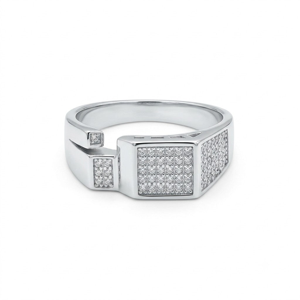 Silver Studded Wrap Ring