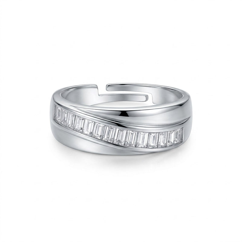 Silver Baguette Bar Ring