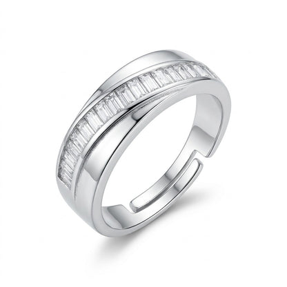 Silver Baguette Bar Ring