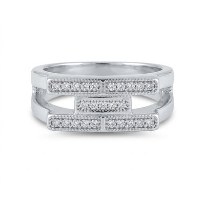 Silver Structural Bridge Ring