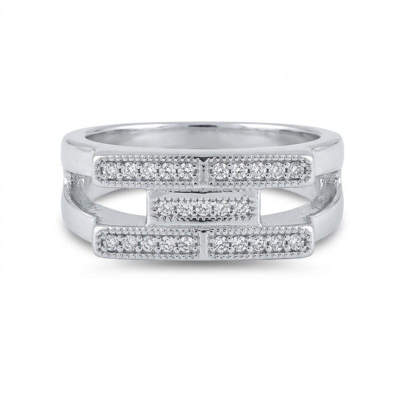 Silver Structural Bridge Ring