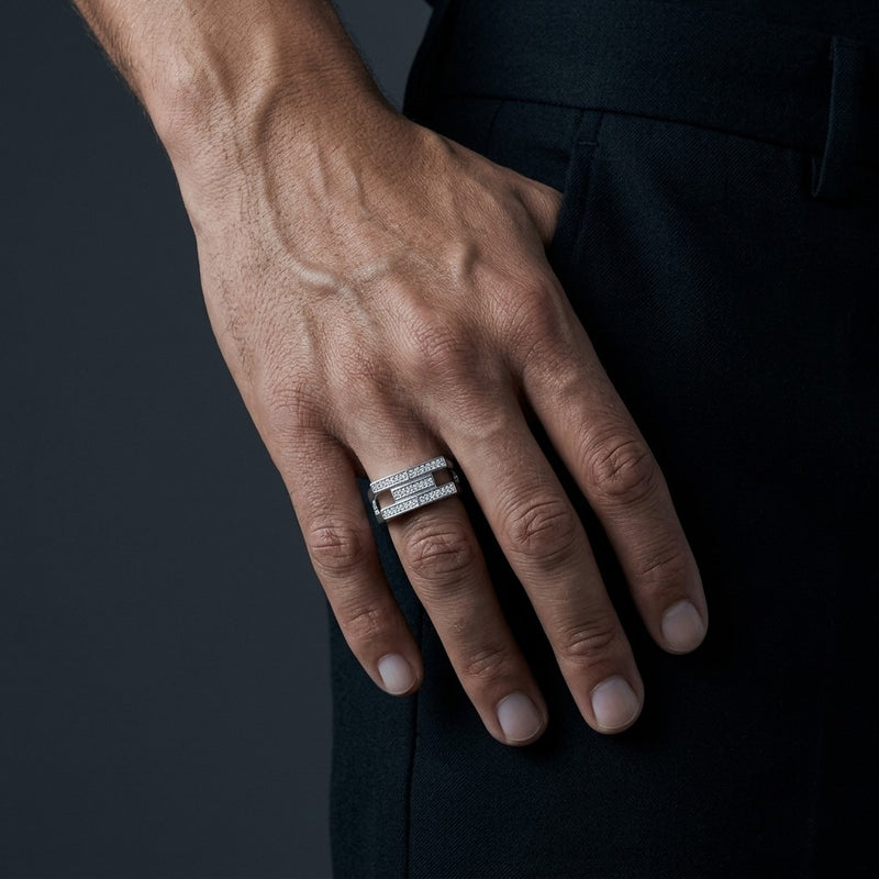 Silver Structural Bridge Ring