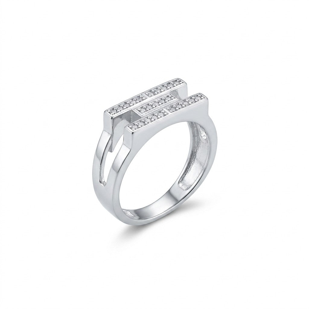 Silver Structural Bridge Ring