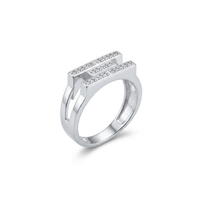Silver Structural Bridge Ring
