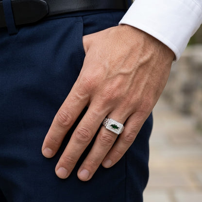 Silver Textured Band Ring