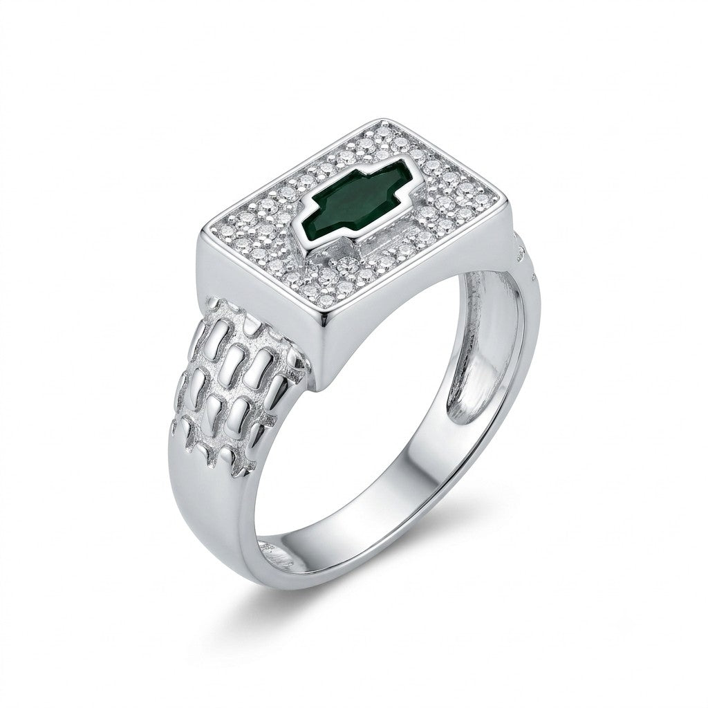 Silver Textured Band Ring