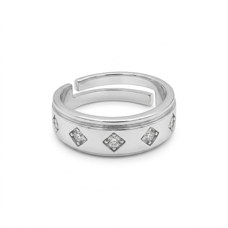 Silver Beaded Eternity Ring