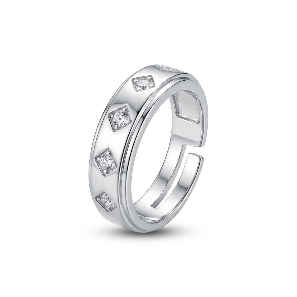 Silver Beaded Eternity Ring