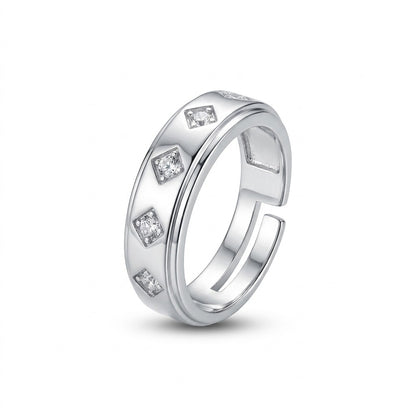 Silver Beaded Eternity Ring