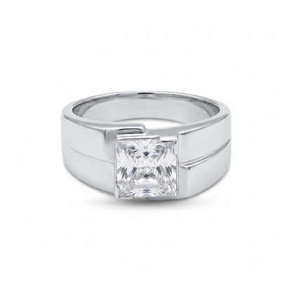 Silver Brushed Band Ring