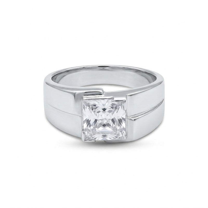 Silver Brushed Band Ring
