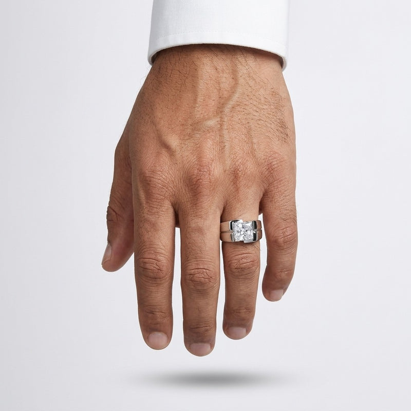 Silver Brushed Band Ring